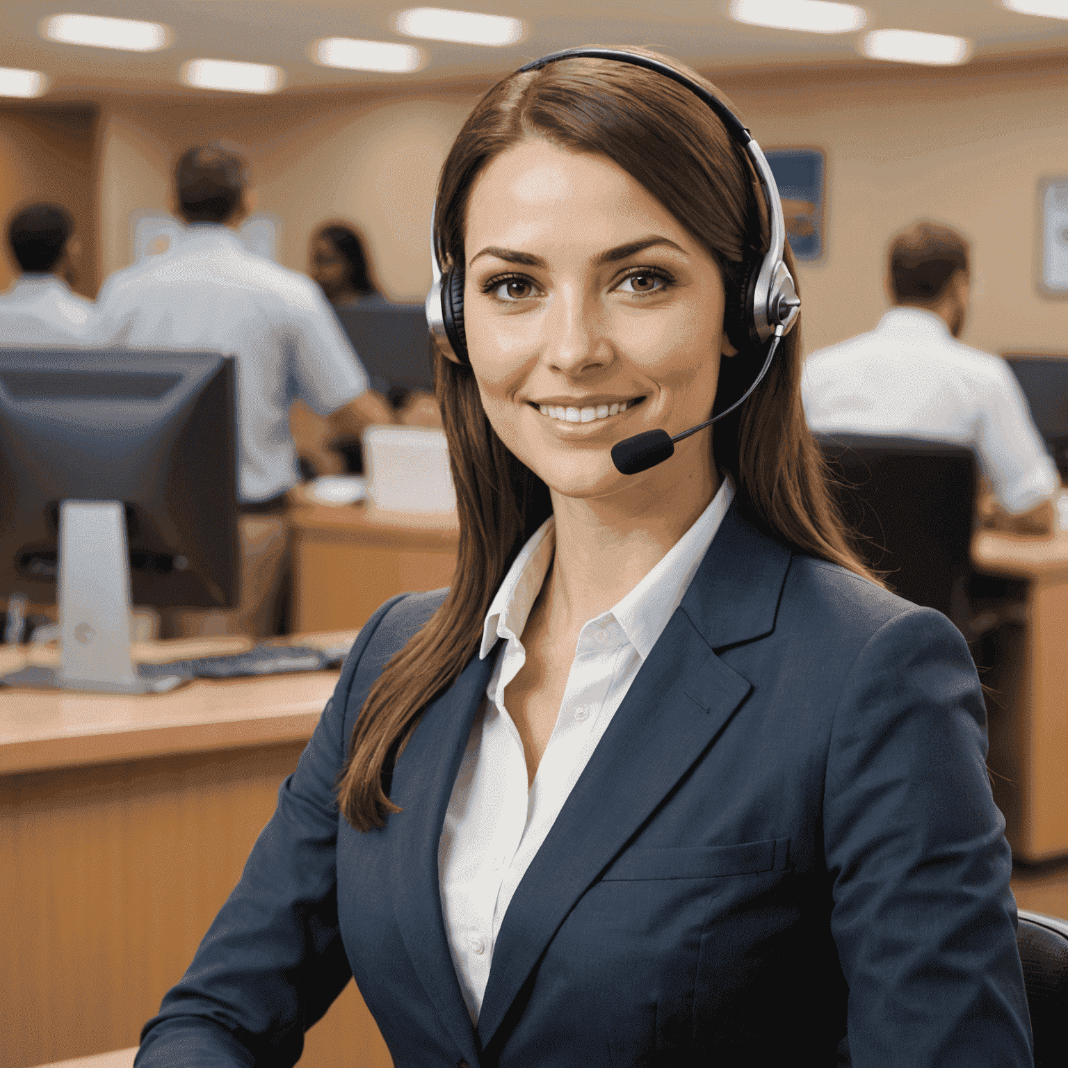 A friendly customer service representative ready to assist customers with their inquiries or feedback